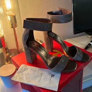 Elegant Bronze Shimmer Heels